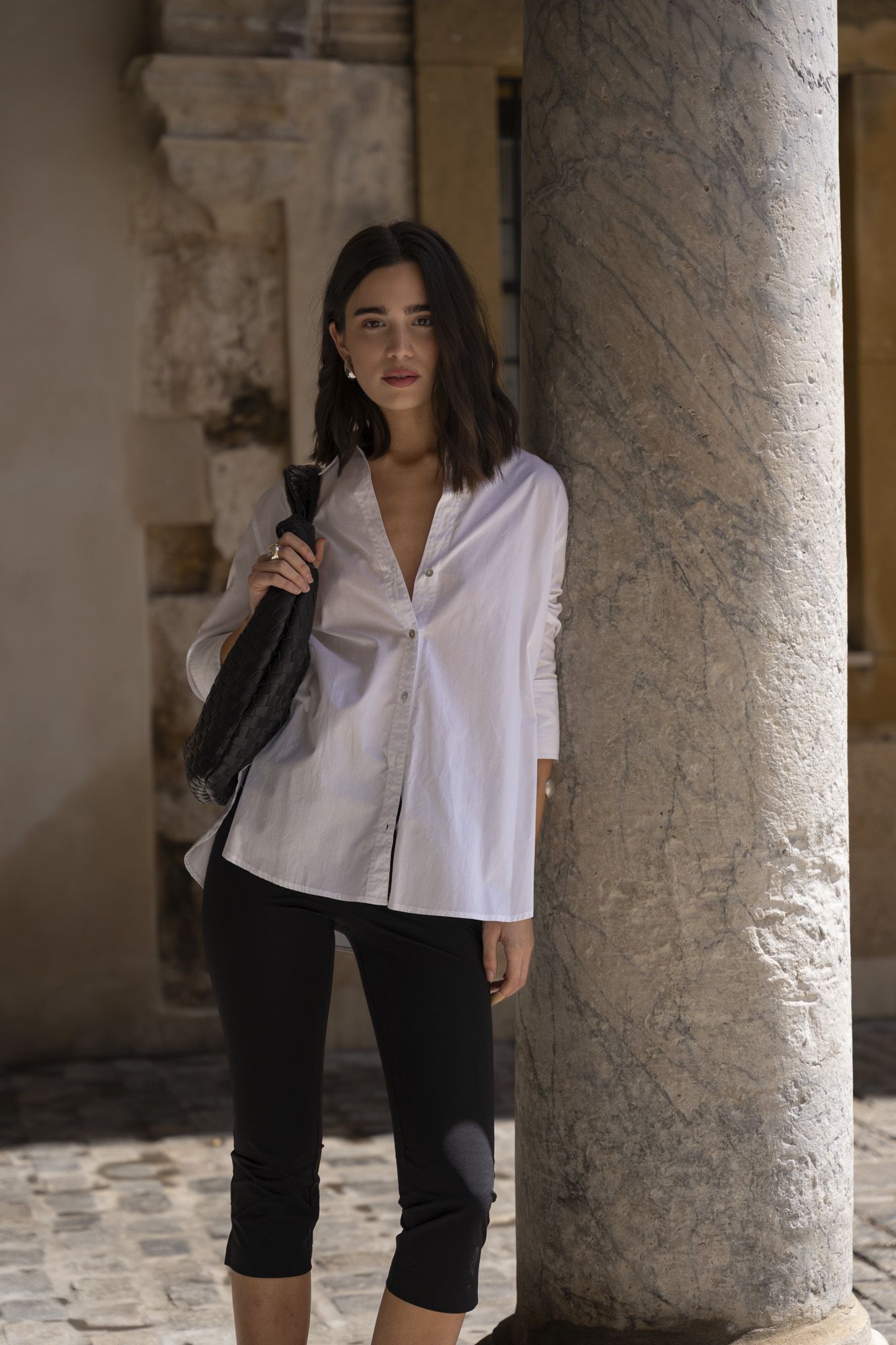 Camisa blanca de popelín 100% algodón corte clásico