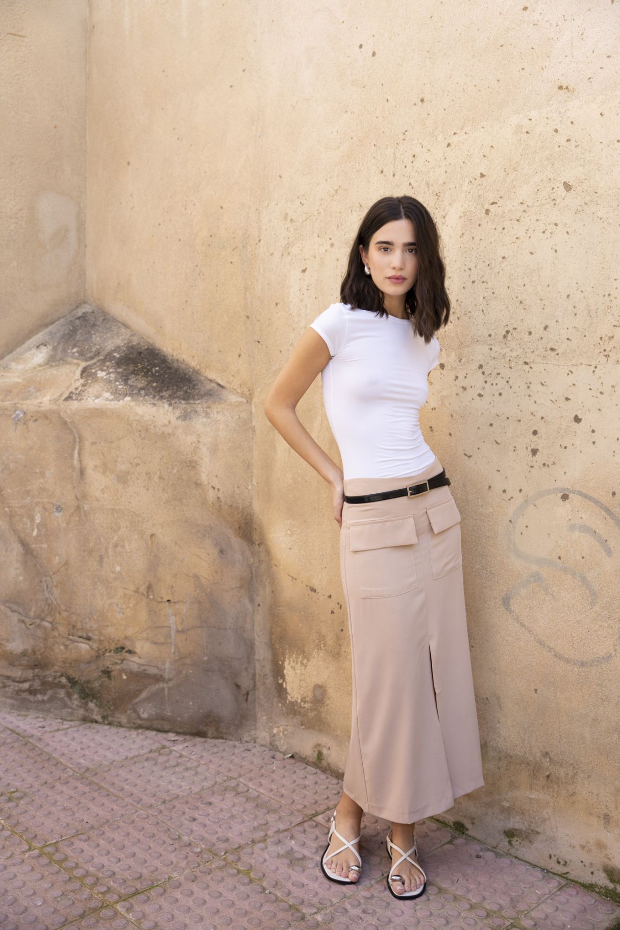 Falda midi cargo para mujer, elegante y cómoda