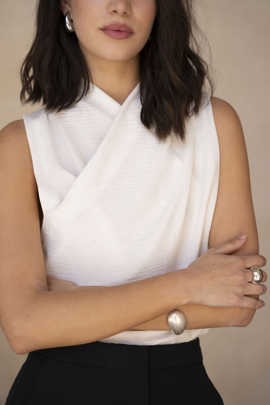 Blusa cruzada para mujer, blusas de mujer elegantes y originales