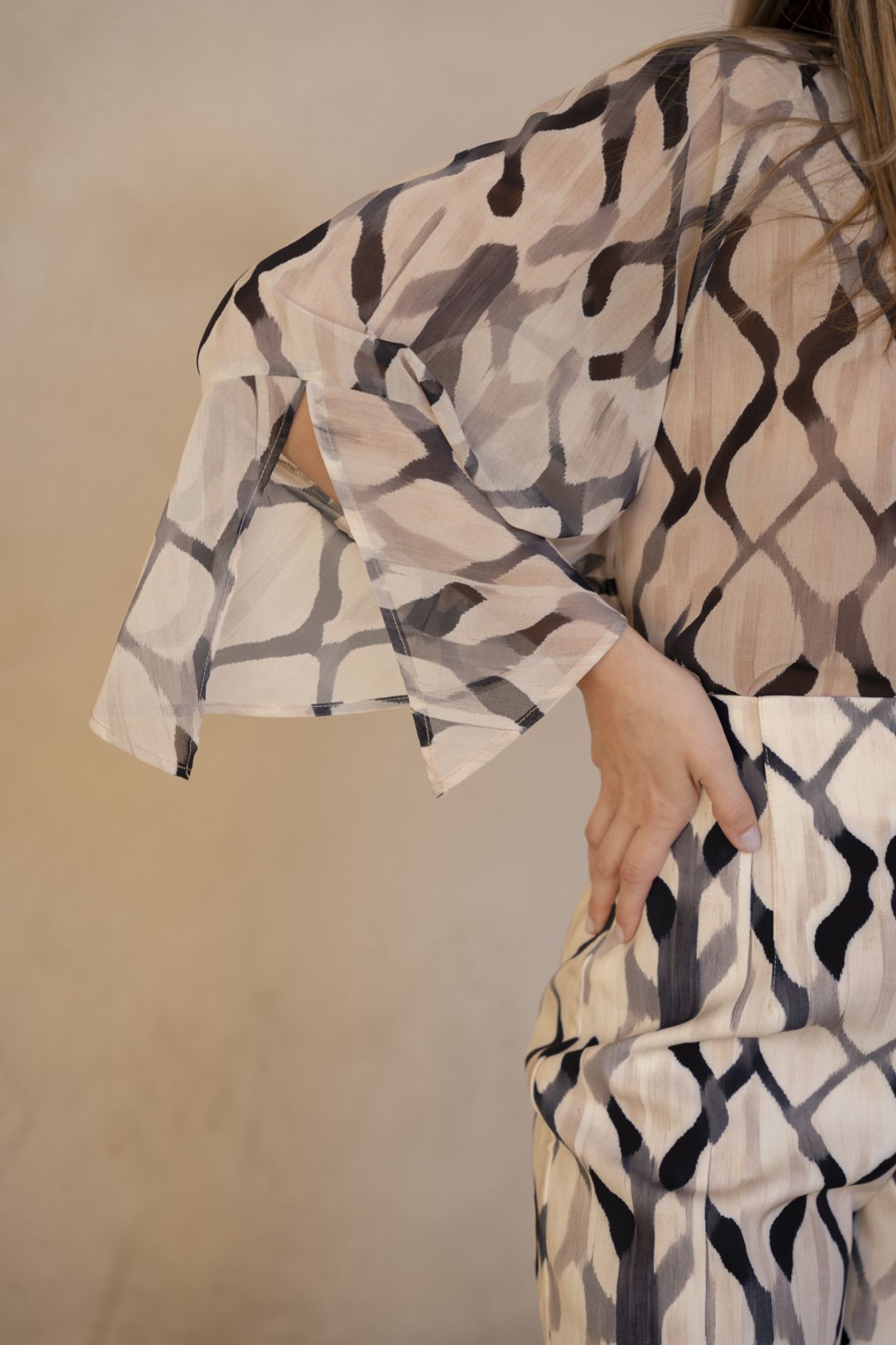 Pantalón estampado culotte de mujer, pantalones elegantes para mujer