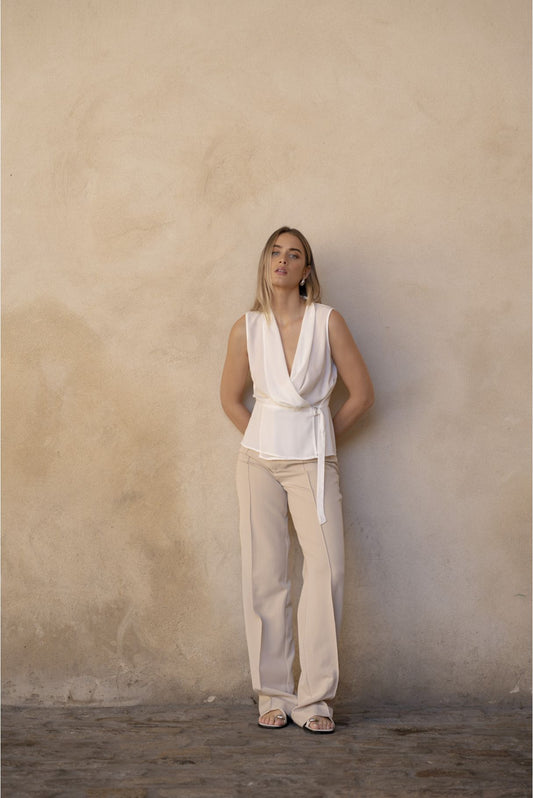 Pantalón tiro alto para mujer, pantalones de vestir para mujer de Emarola & Co