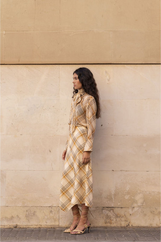 Falda estampada cuadros