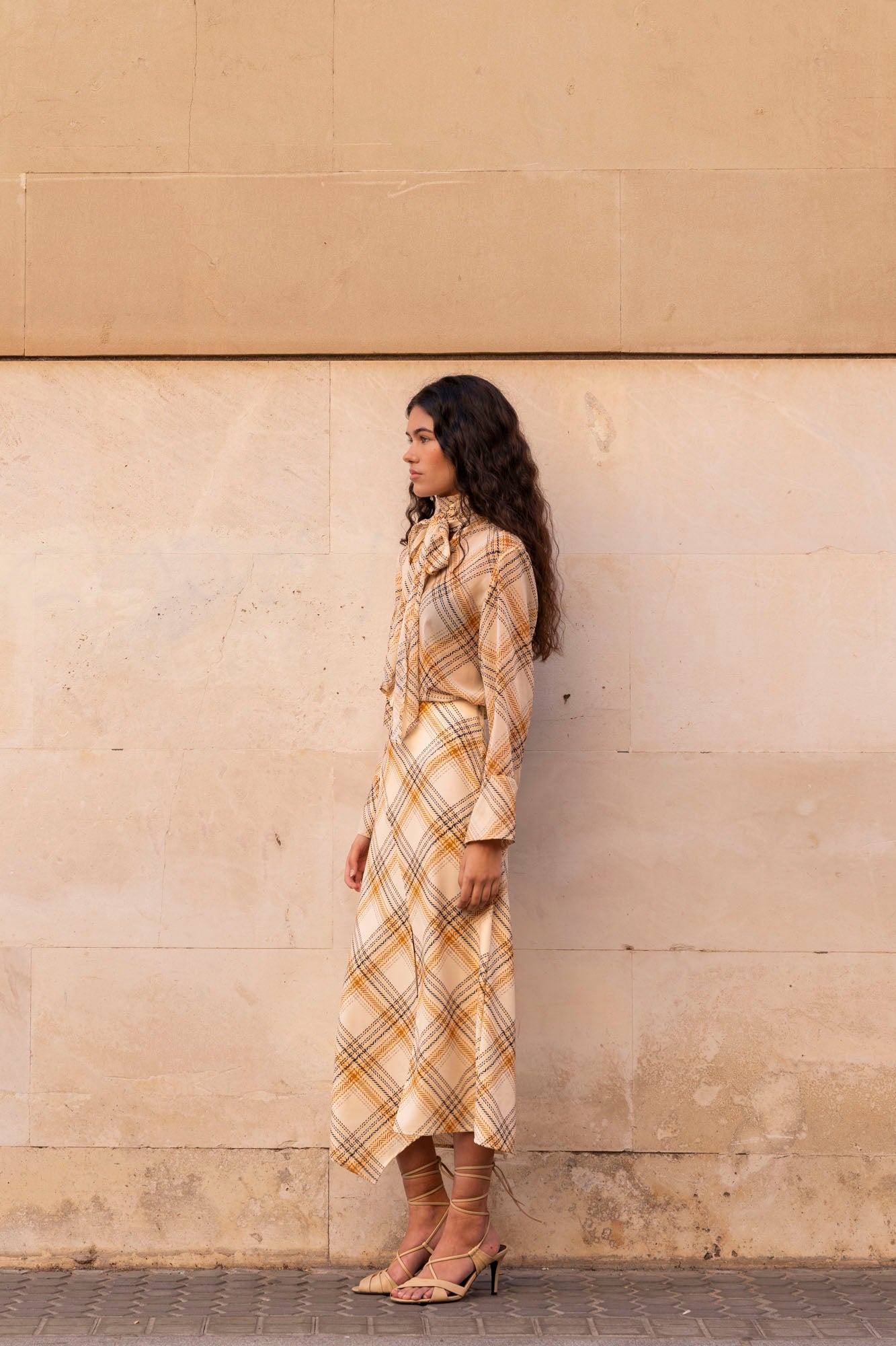 Falda estampada cuadros