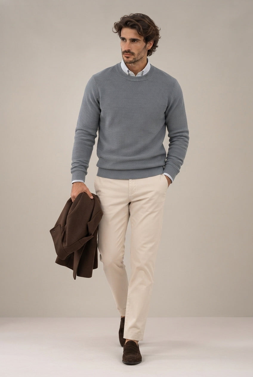 Jersey Azul de Punto Ottoman para Hombre