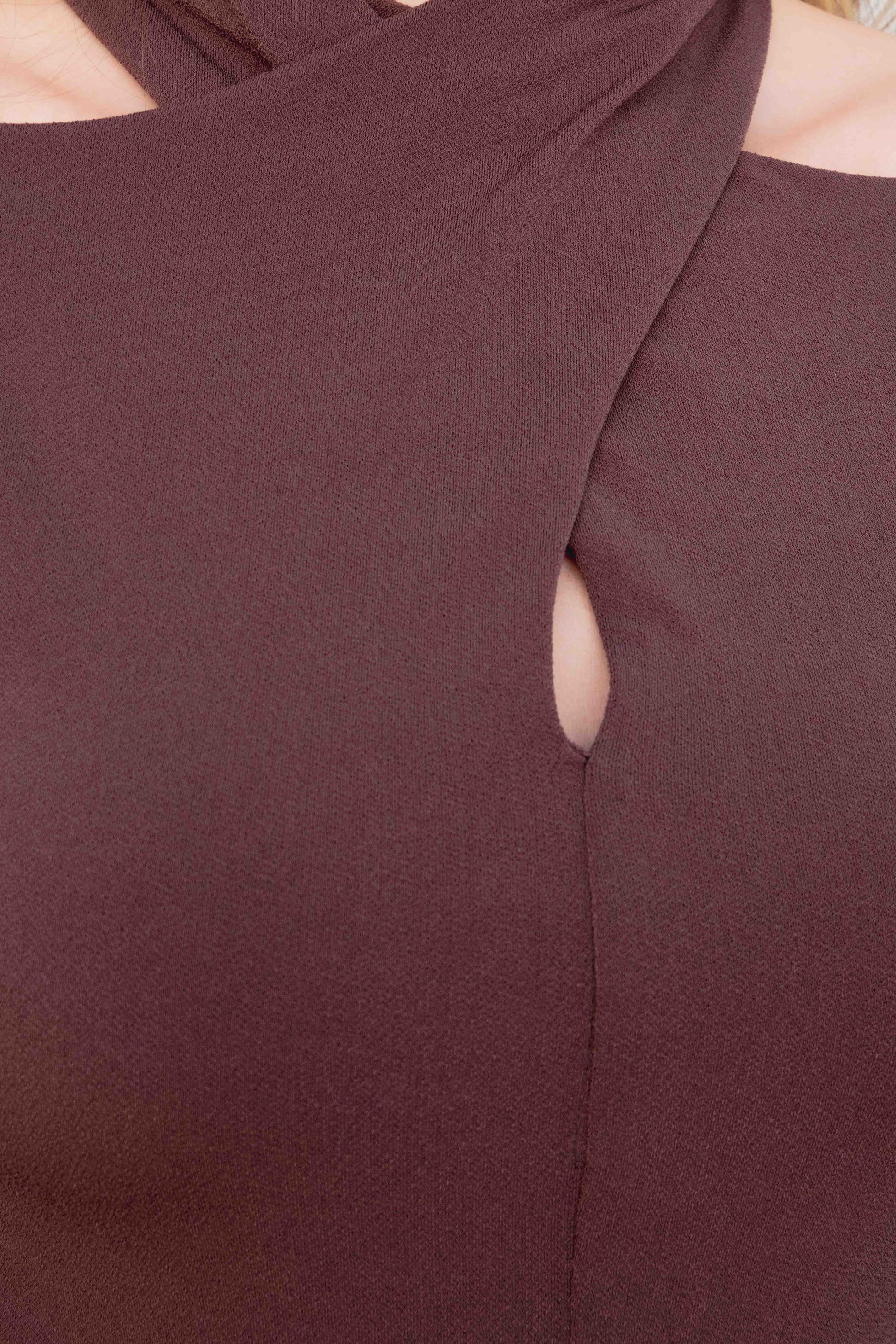 Body drapeado marrón diseño exclusivo España