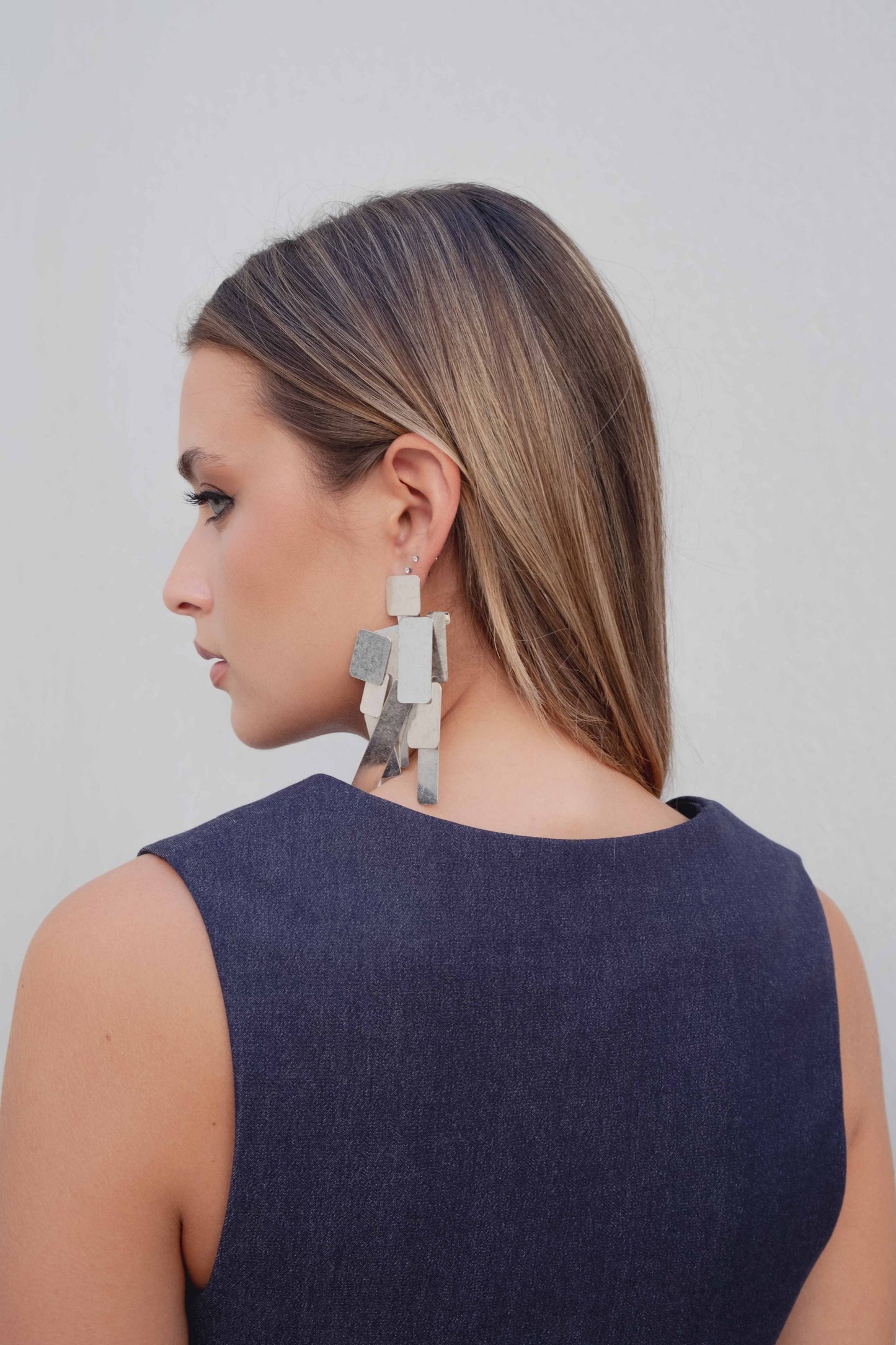 Chaleco Corto Estilo Denim con Escote en Pico