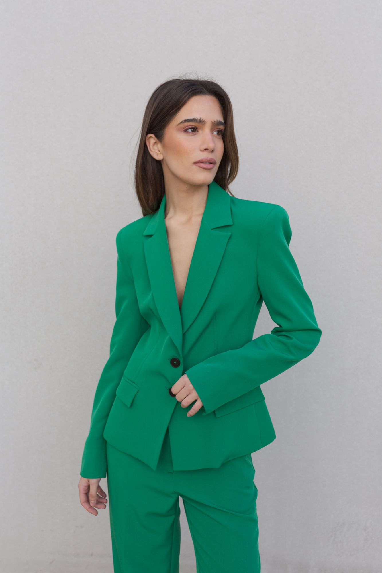 Blazer sastre entallada con pinzas de diseño estructurado