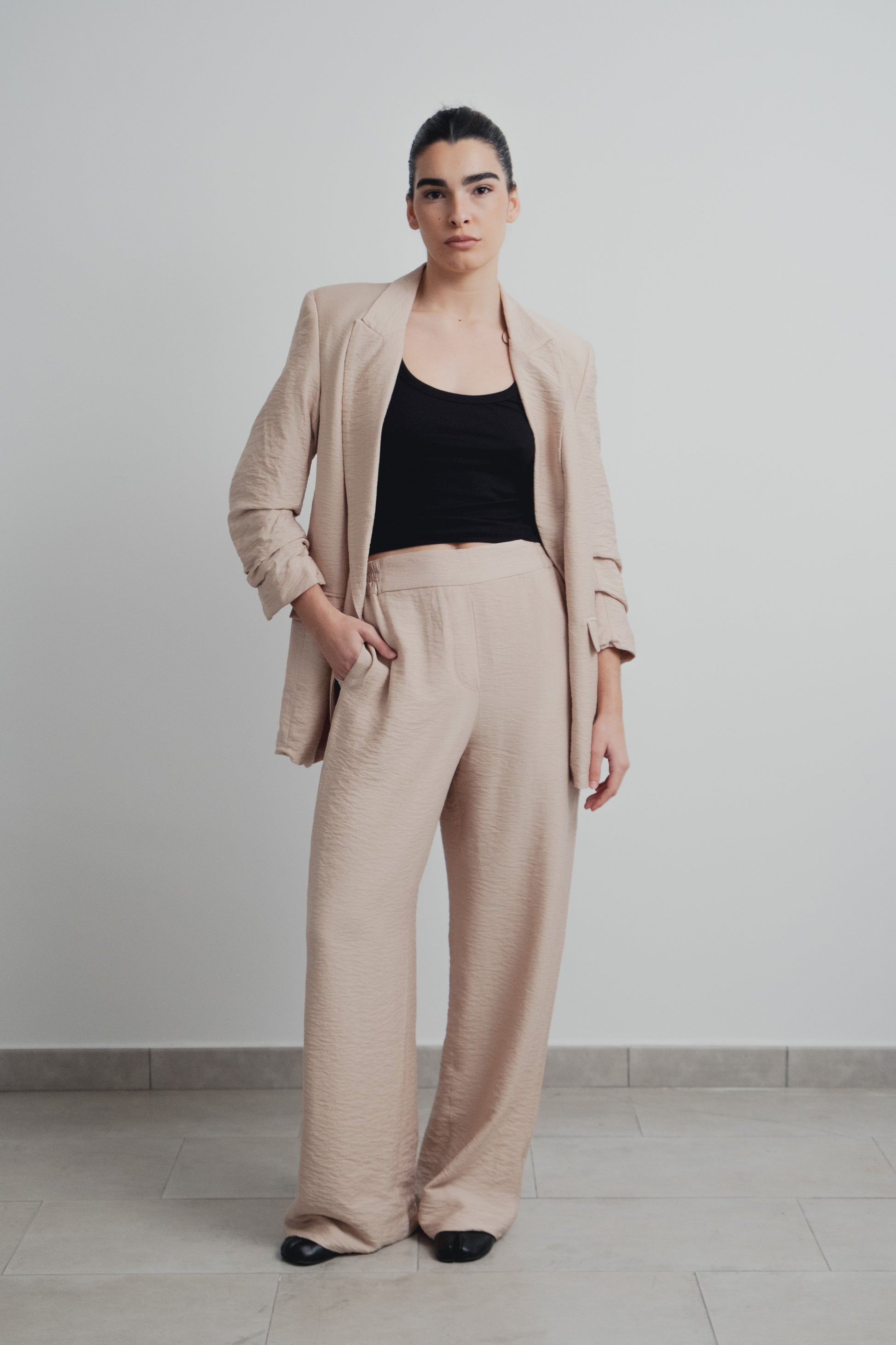 Blazer con textura de relieve premium para mujer
