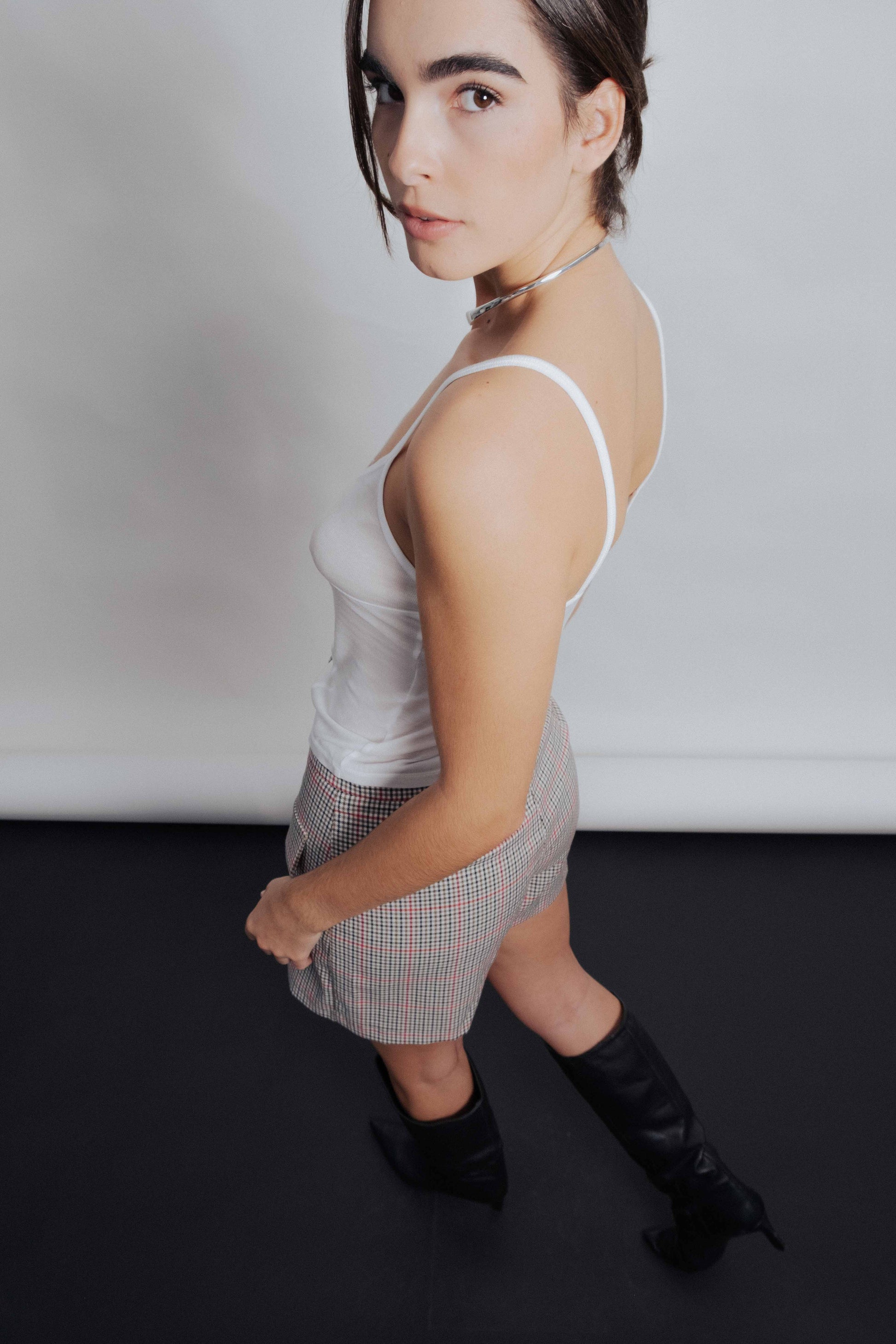 Falda pantalón estampada marrón estilo casual chic