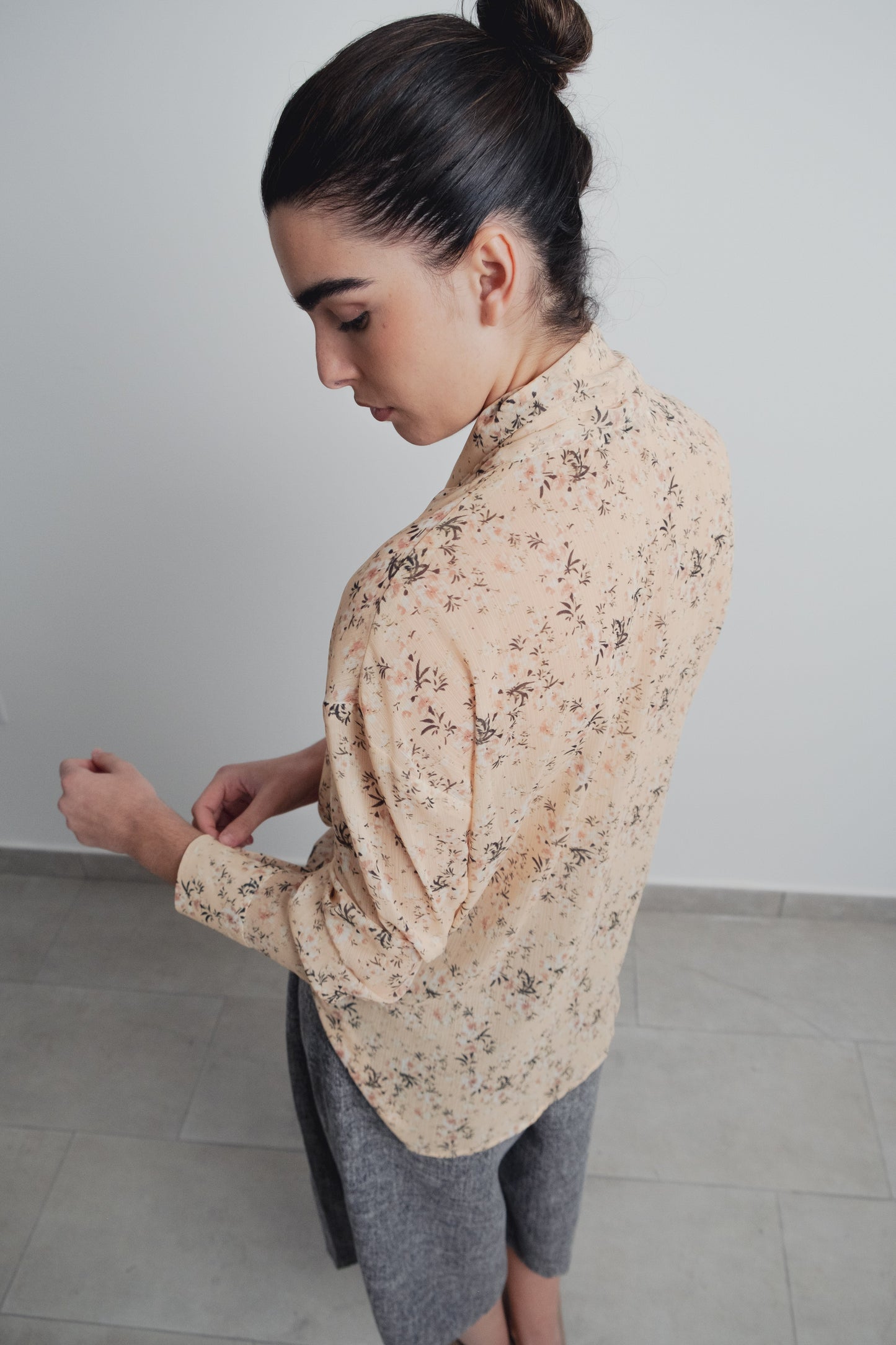 Blusa bambula floral amarilla lazada cuello boho