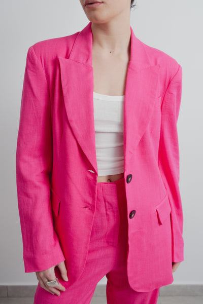 Blazer lino fucsia mujer diseño español
