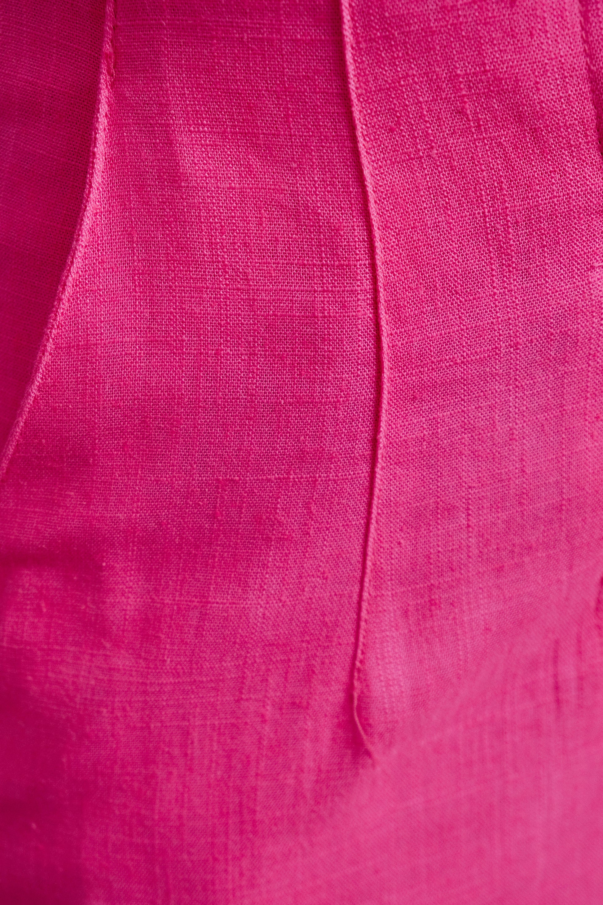 Pantalón lino fucsia recto mujer diseño nacional