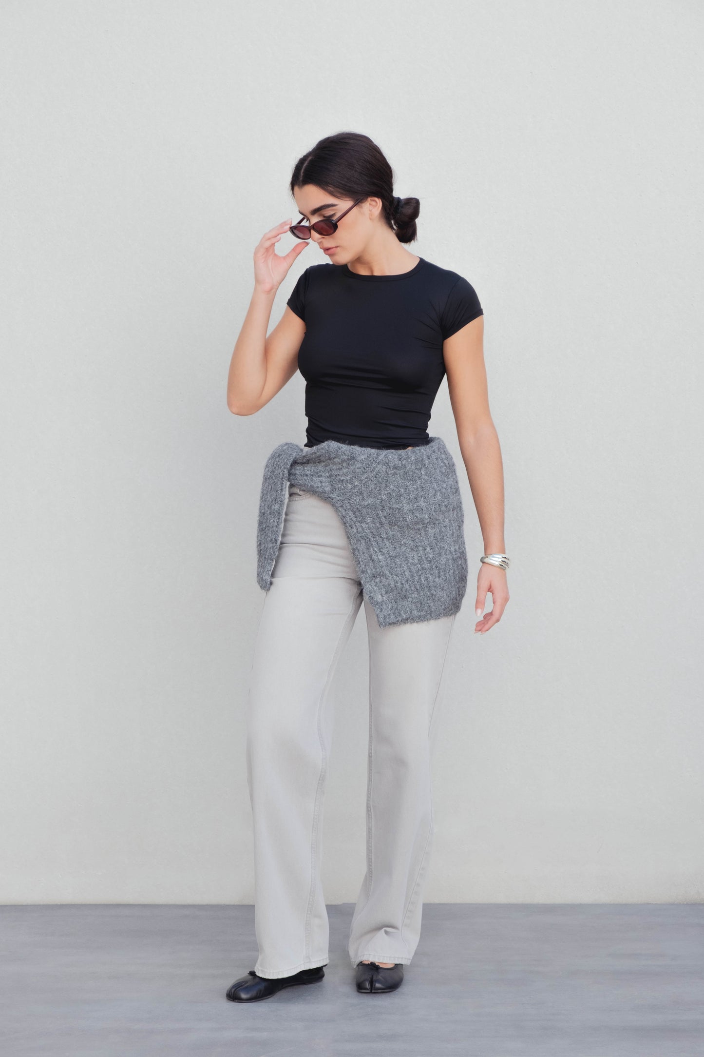 Jeans Wide Leg Tiro Medio Full Length