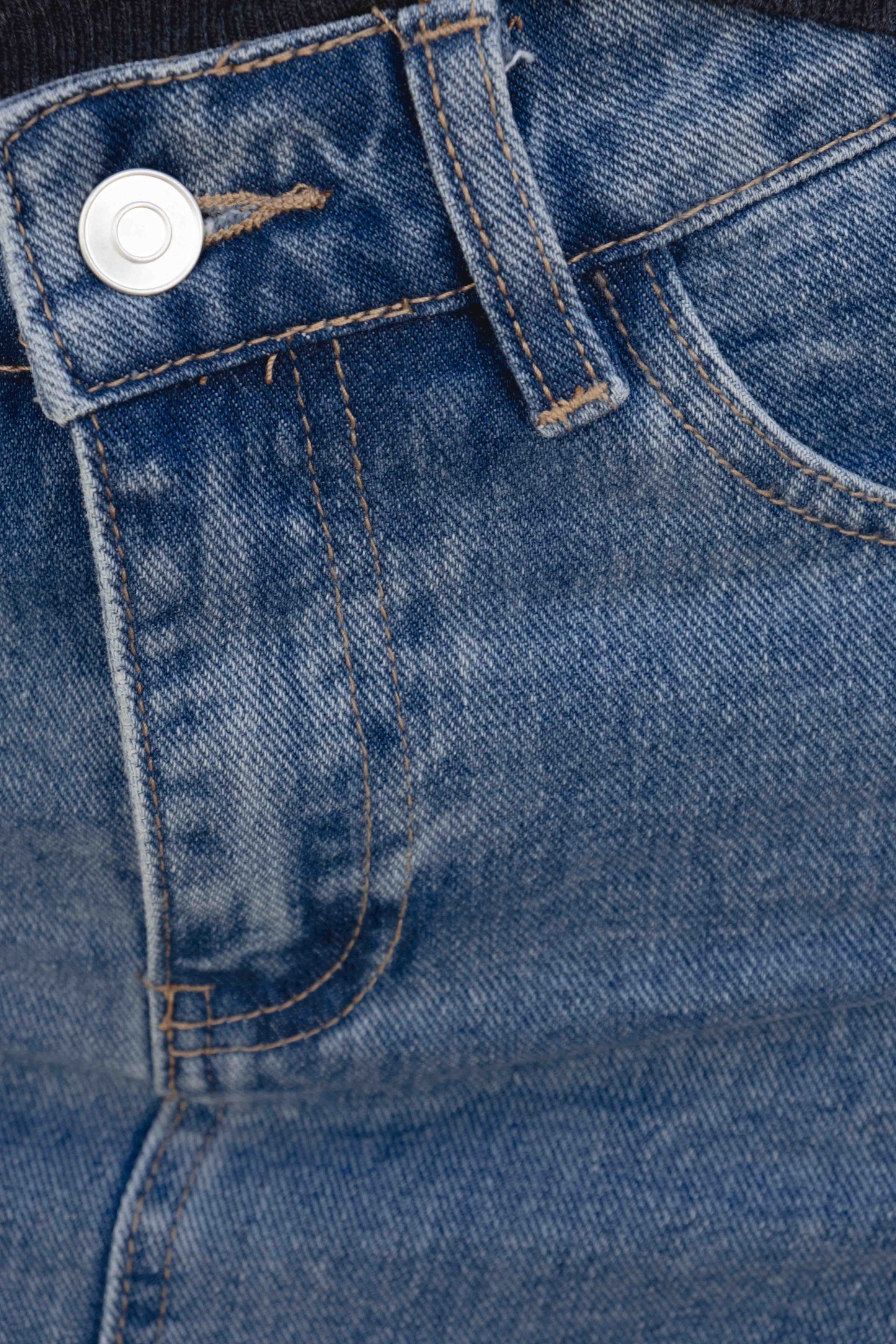 Falda larga vaquera denim de tiro alto con abertura central delantera pronunciada