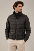 Chaleco Acolchado Negro con Cuello Alto para Hombre