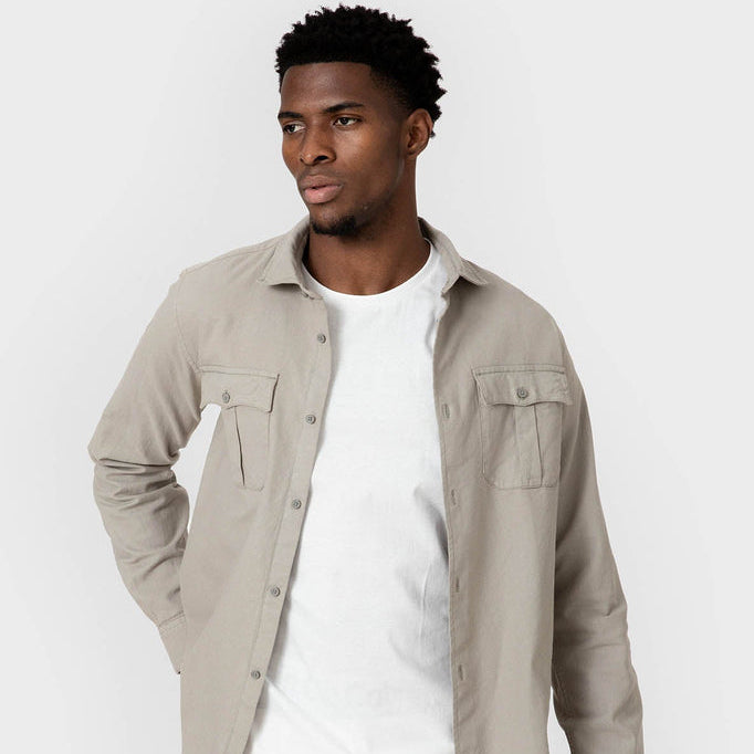 Sobrecamisa de Algodón Con Botones Estilo Urbano Para Hombre Color Verde