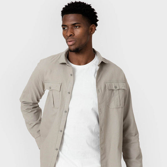 Sobrecamisa de Algodón Con Botones Estilo Urbano Para Hombre Color Verde