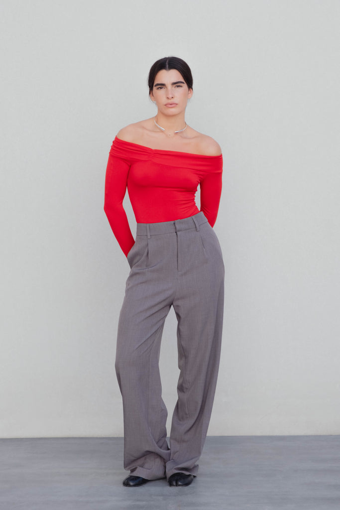 Body de hombros descubiertos manga larga - Estilo bardot