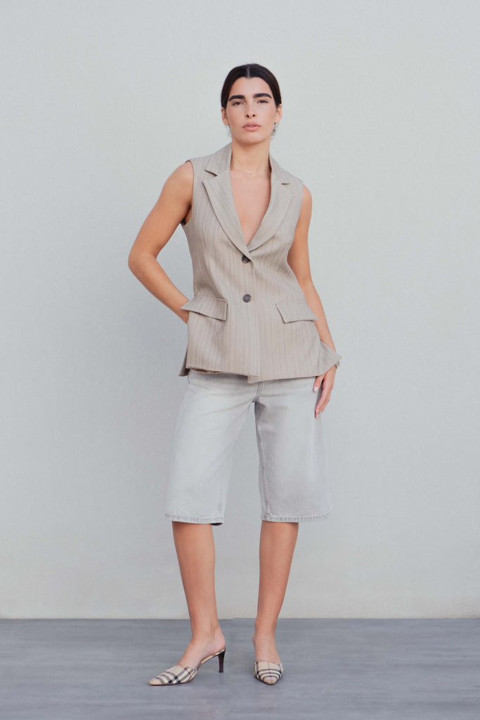 Bermuda Denim Oversize de Algodón