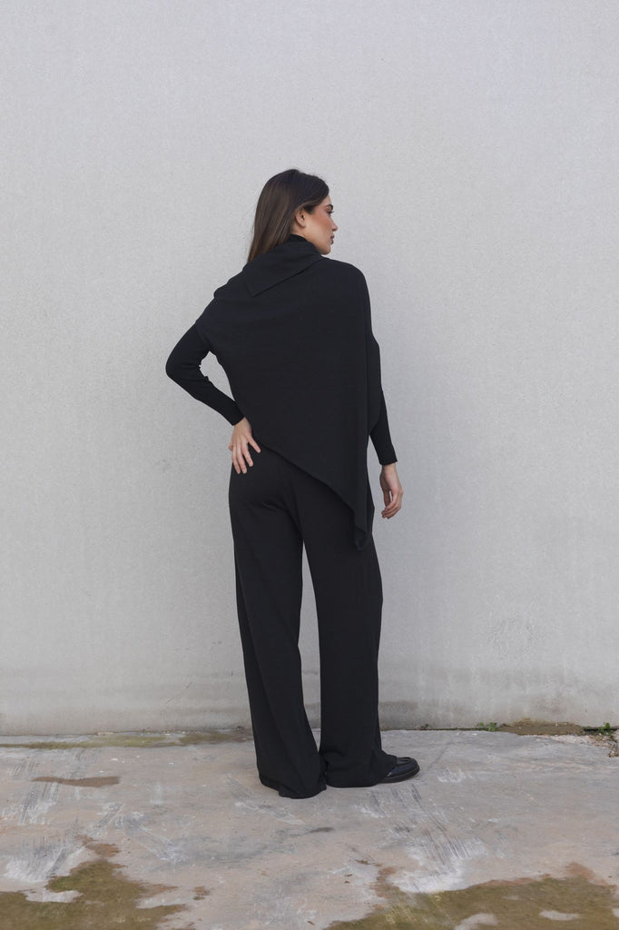 Jersey de punto con diseño de efecto capa o poncho