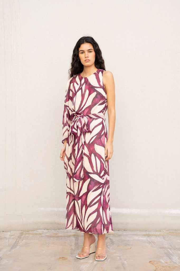 Vestido Asimétrico Estampado Fino