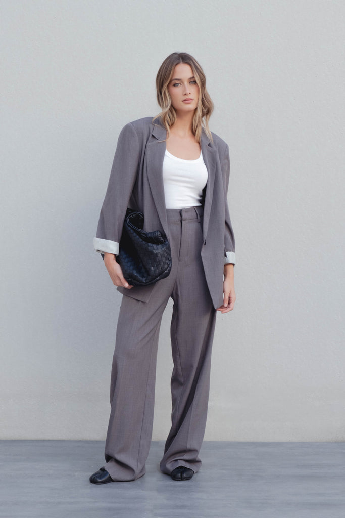 Pantalón Ancho de Tiro Alto con Pinzas Delanteras