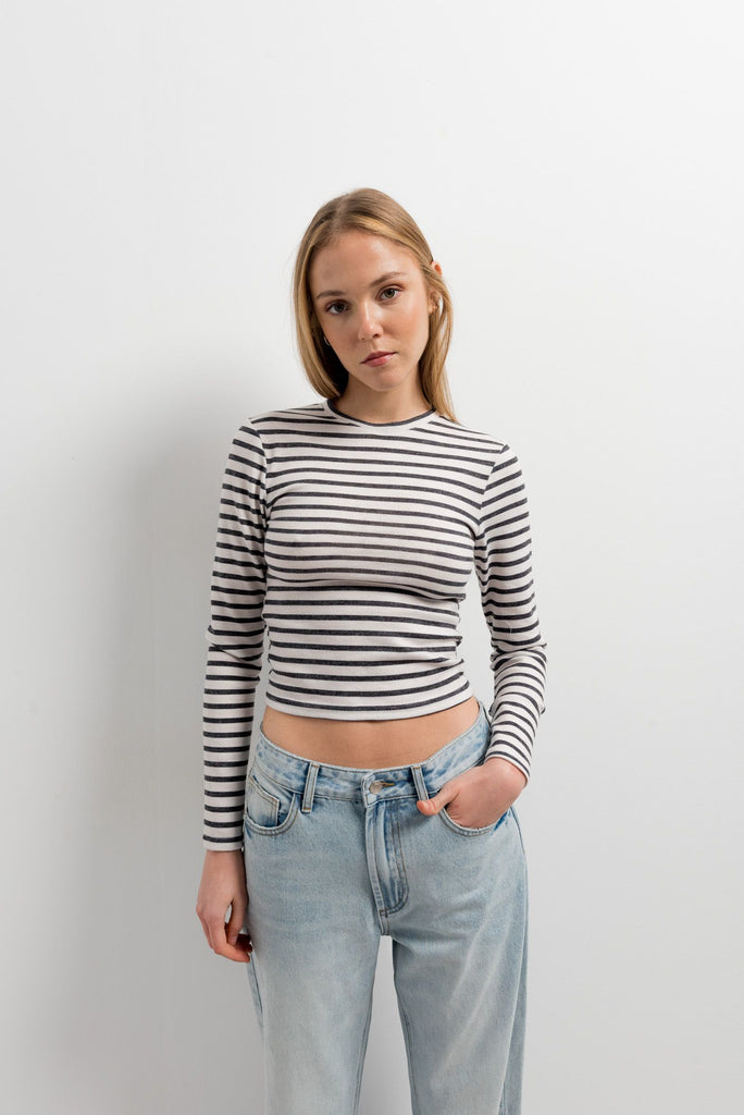 Camiseta básica de manga larga - Algodón