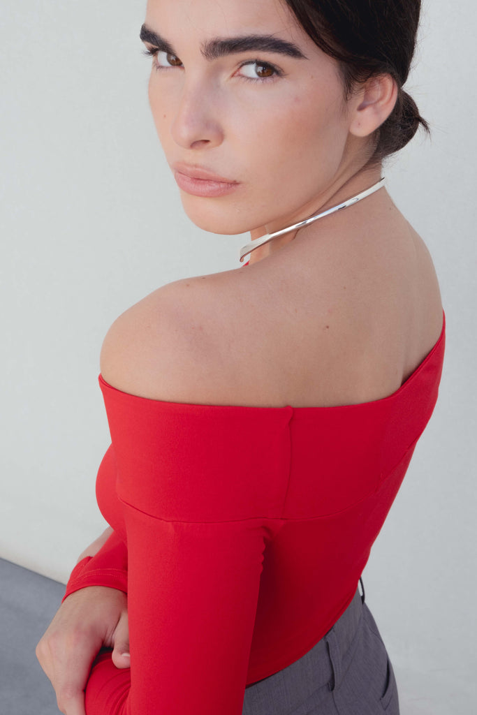 Body de hombros descubiertos manga larga - Estilo bardot