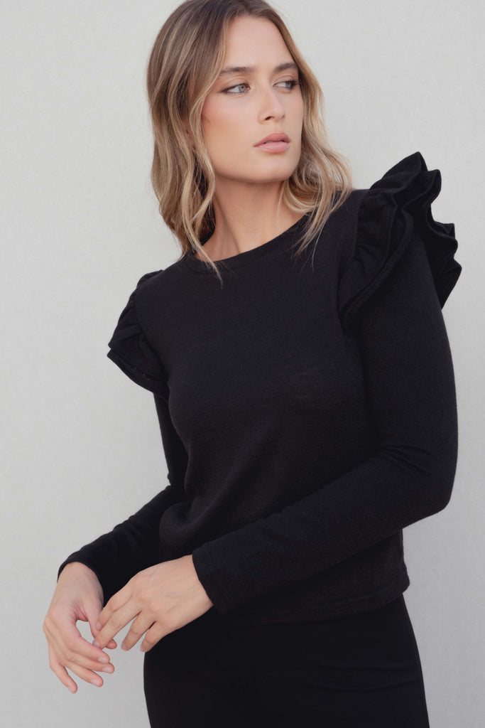 Jersey de Algodón con Volantes