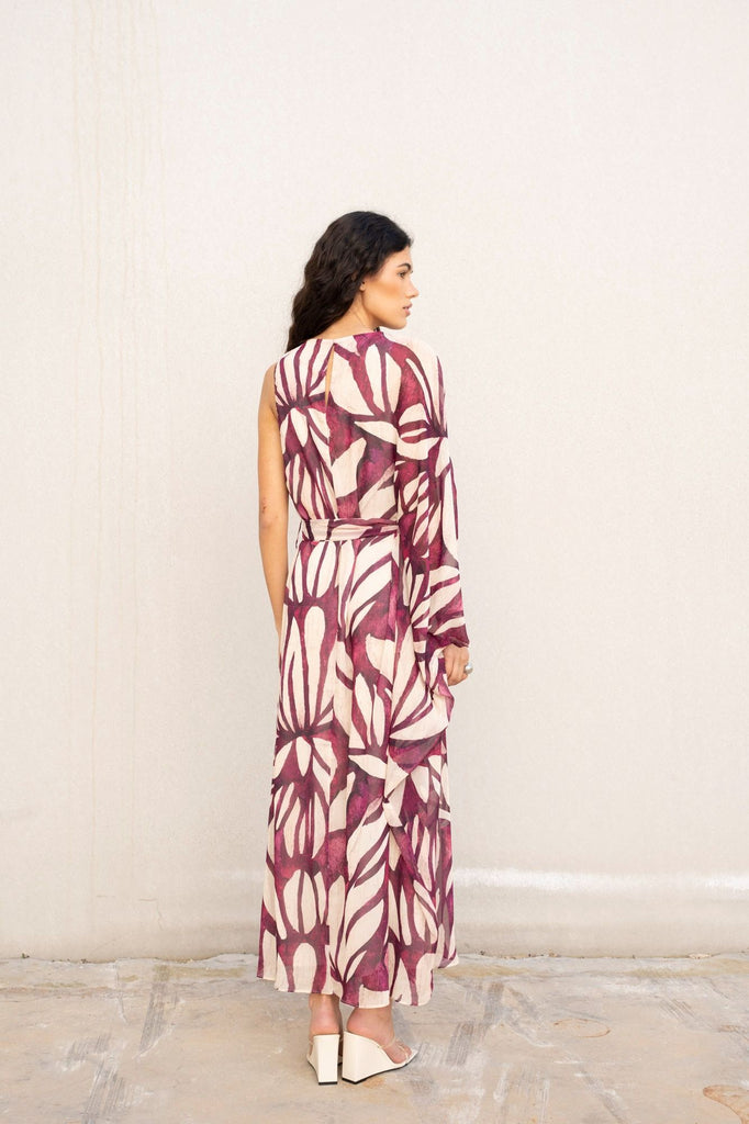 Vestido Asimétrico Estampado Fino