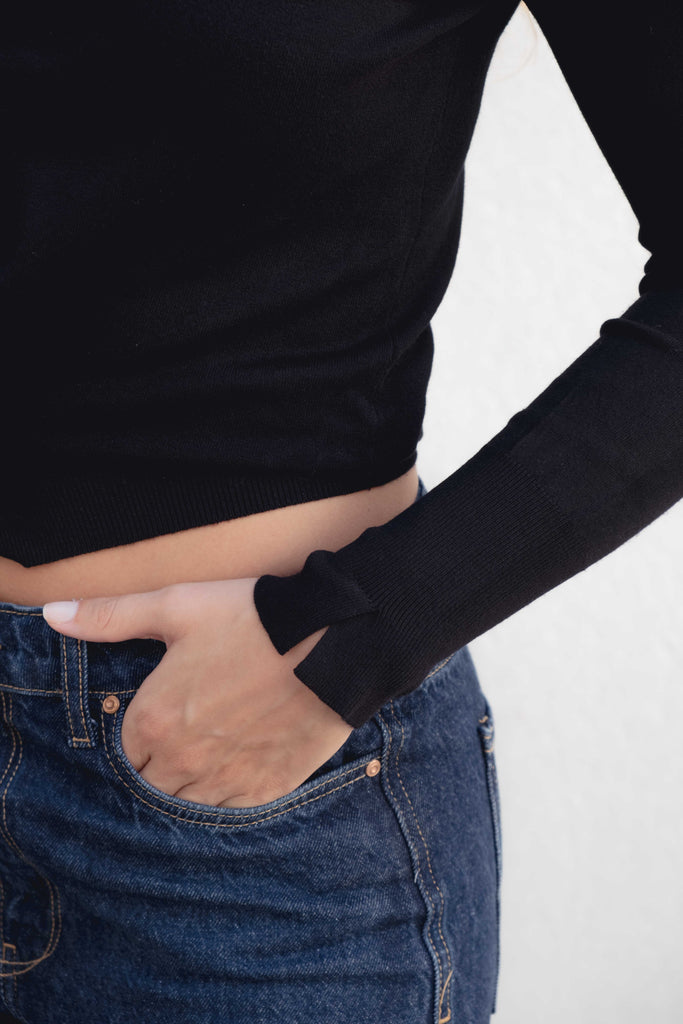 Jersey básico de punto cuello subido