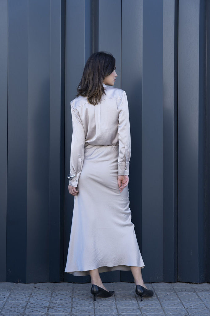 Falda Midi de Corte Recto