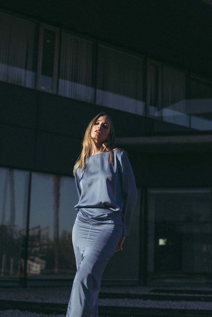 Falda mini drapeada con efecto fruncido