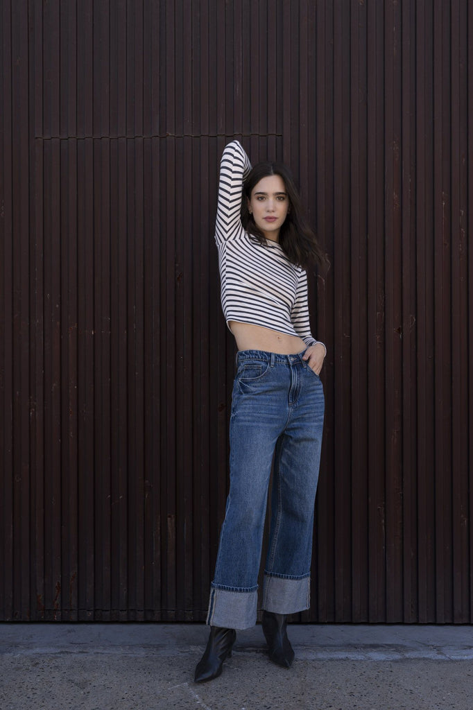 Camiseta básica de manga larga - Algodón