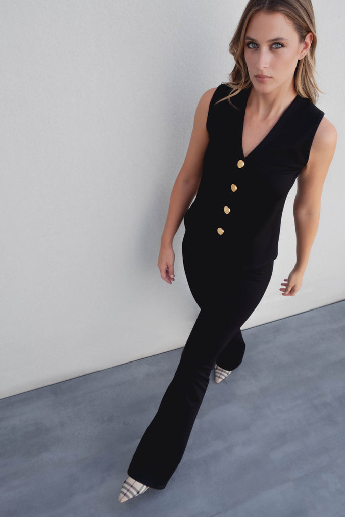 Top Chaleco de Punto Abotonado