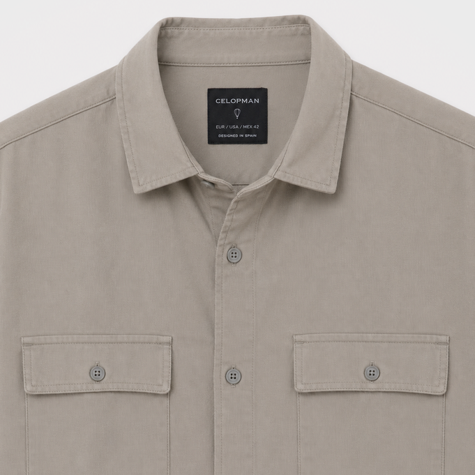 Sobrecamisa de Algodón Con Botones Estilo Urbano Para Hombre Color Verde