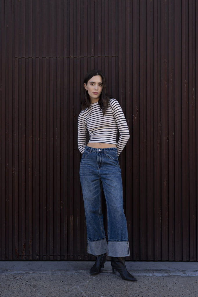 Camiseta básica de manga larga - Algodón