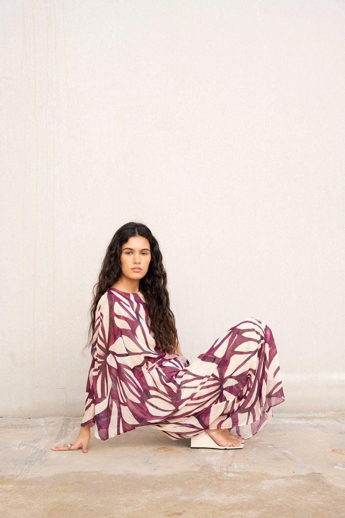 Vestido Asimétrico Estampado Fino