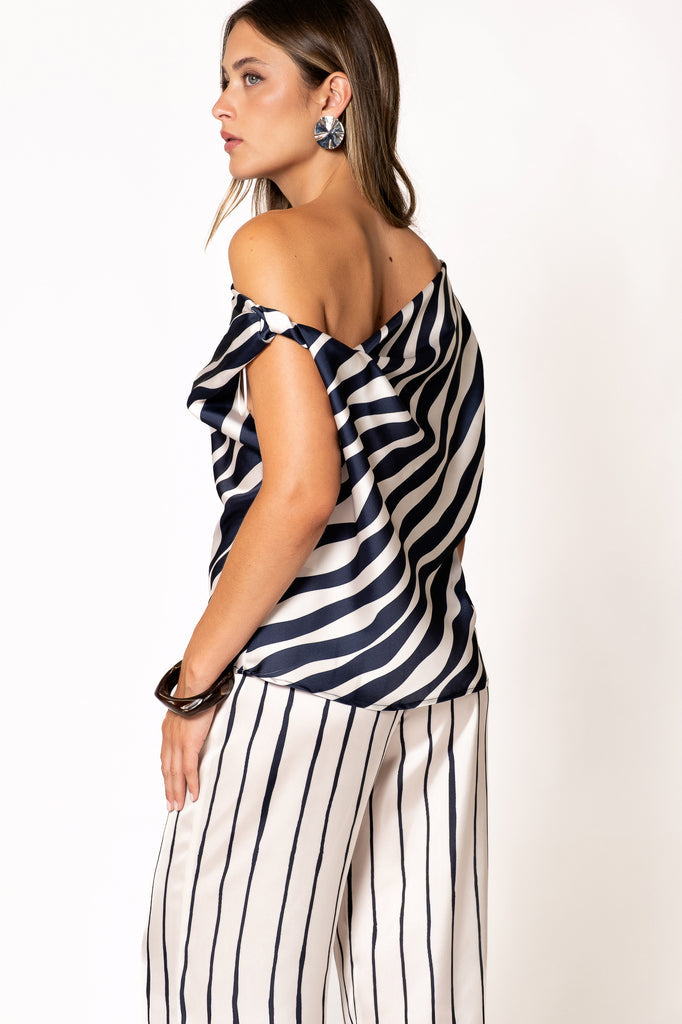 Top Asimétrico Rayas