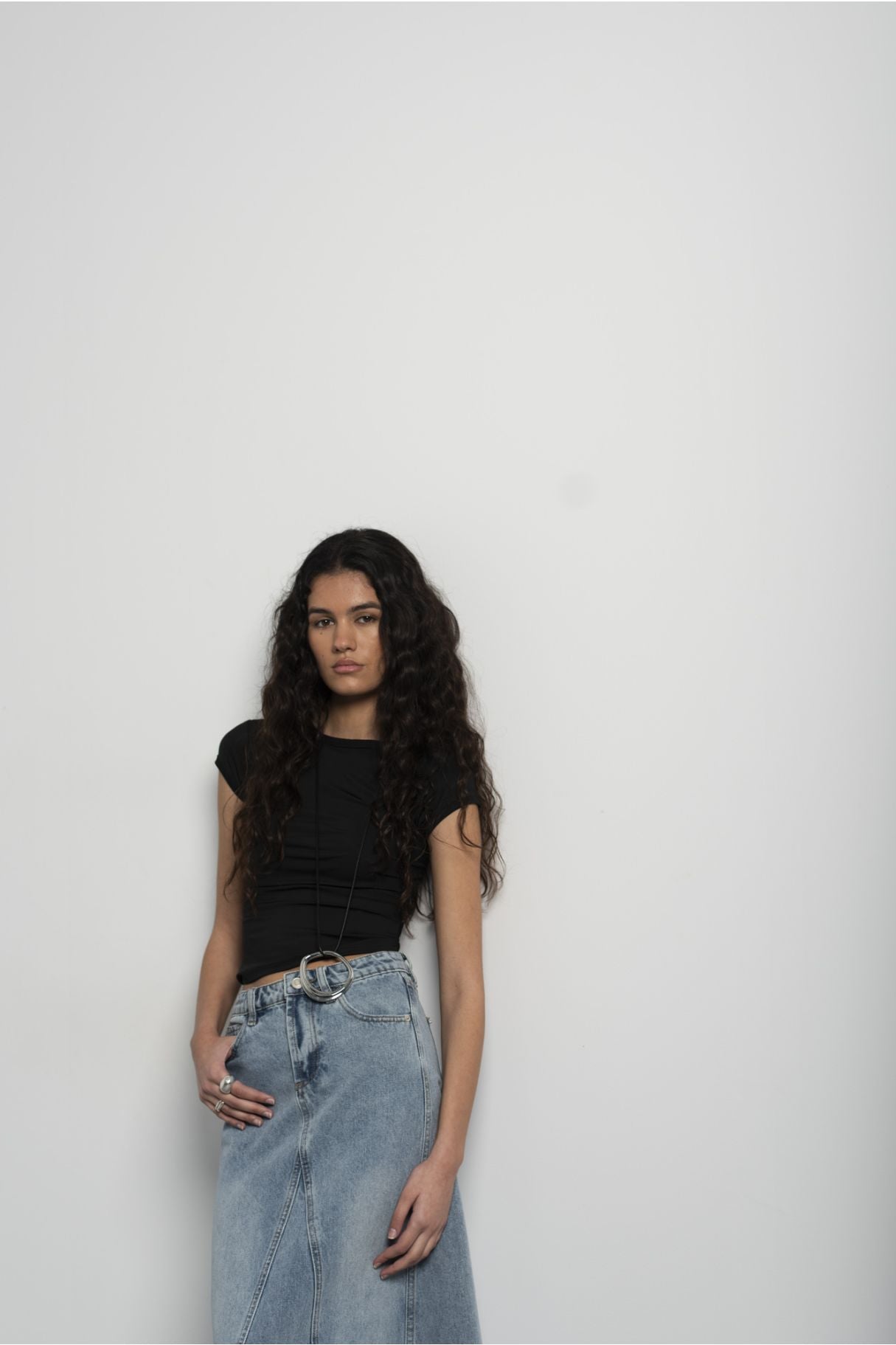 Falda larga denim para mujer cómoda y de buena calidad de Emarola  & Co