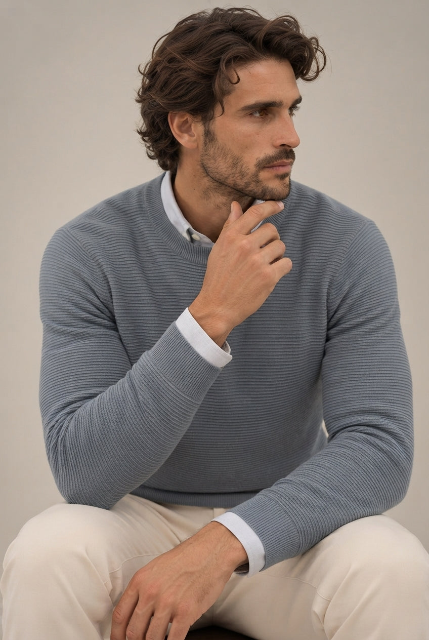 Jersey Azul de Punto Ottoman para Hombre