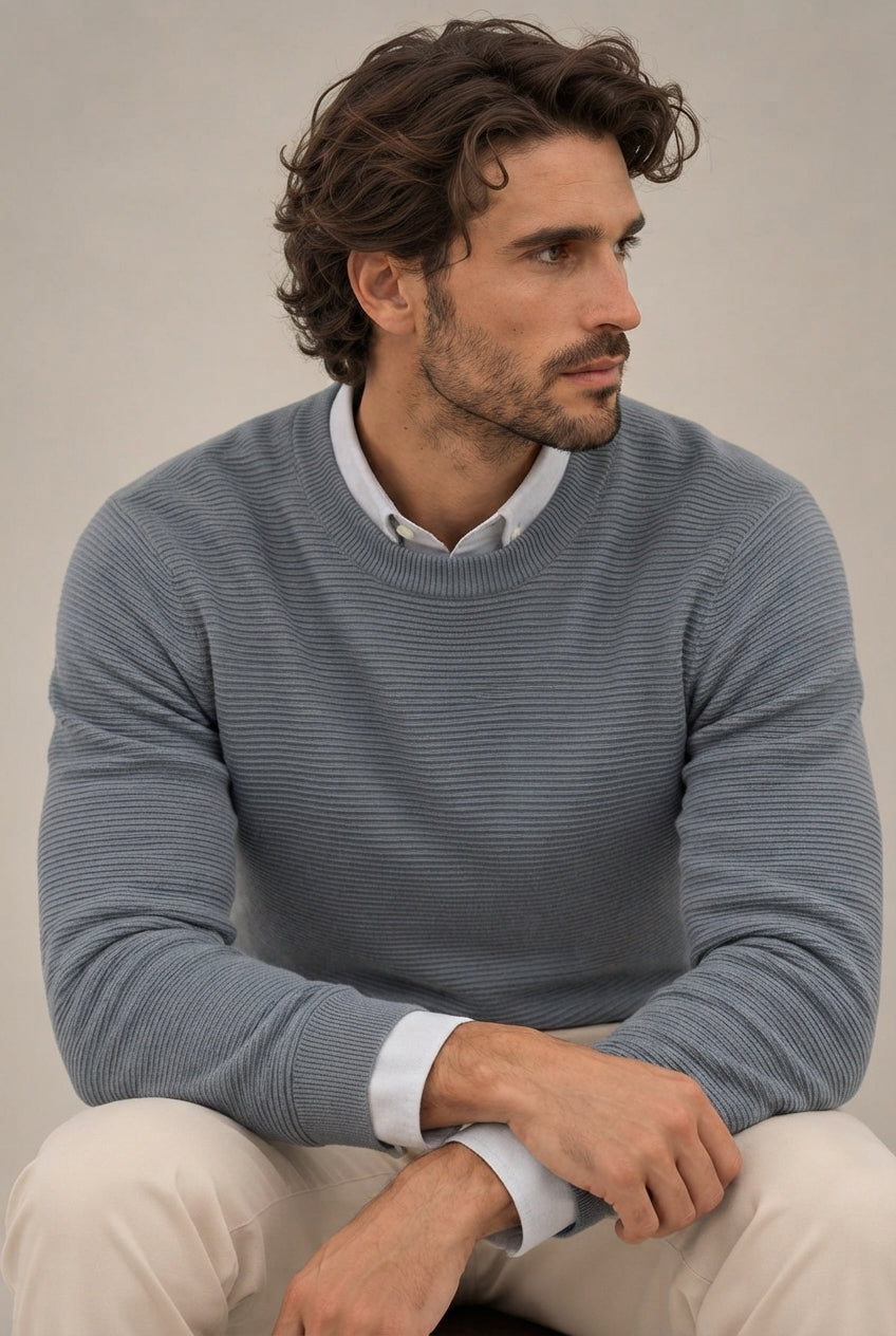 Jersey Azul de Punto Ottoman para Hombre