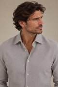 Camisa de Vestir Verde con Estructura de Tejido