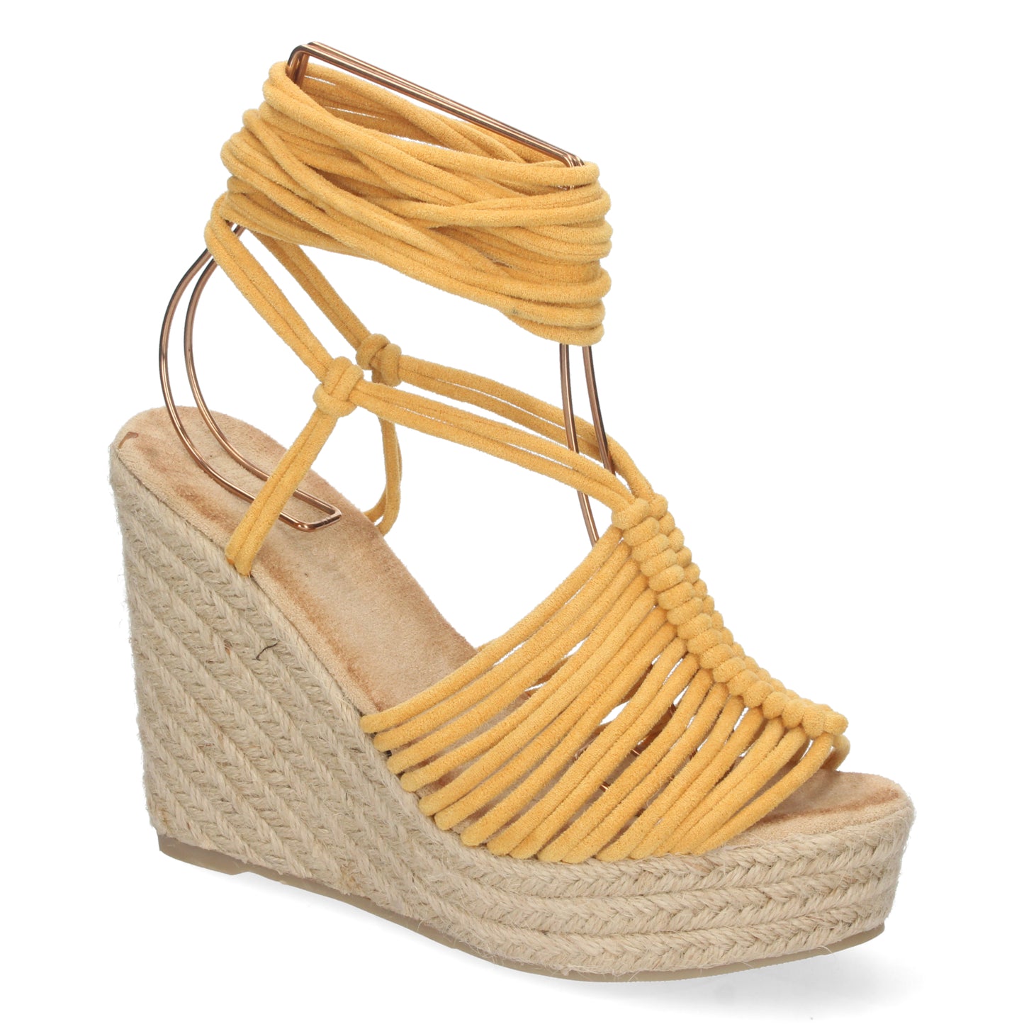 Sandalias tipo alpargatas para mujer, alpargatas amarillas, alpargatas con cuña para mujeres, temporada verano 2023, de Let's Secrets1A-1563-Amarillo