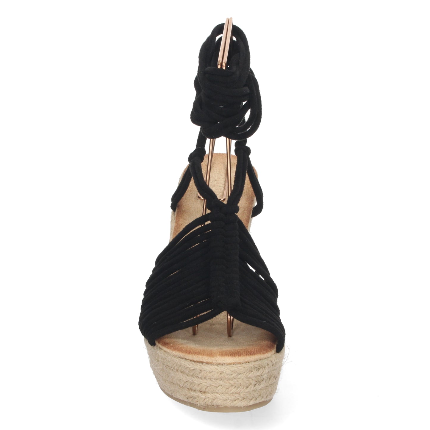 Sandalias con cuña, sandalias de mujer con suela de yute, sandalias negras, descubre los cupones descuento de Let’s Secrets  1A-1563-Negro