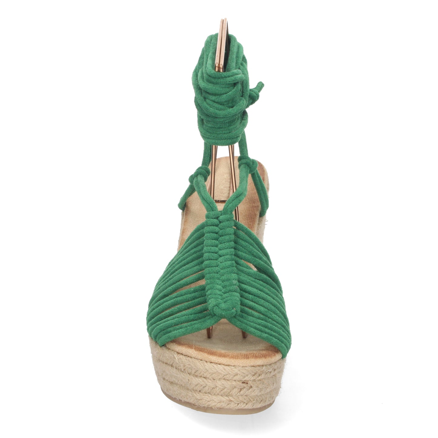 Sandalias de cuña, alpargatas de cuña, sandalias esparteras, sandalia con cordones, sandalias de cuña tipo gladiador, sandalias tendencia verano 2023, descubre los cupones descuento de Let’s Secrets1A-1563-Verde