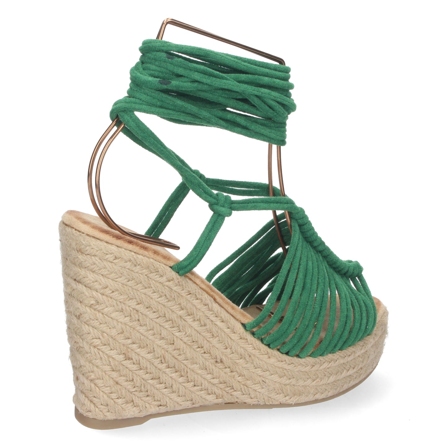 Sandalias de cuña, alpargatas de cuña, sandalias esparteras, sandalia con cordones, sandalias de cuña tipo gladiador, sandalias tendencia verano 2023, descubre los cupones descuento de Let’s Secrets1A-1563-Verde