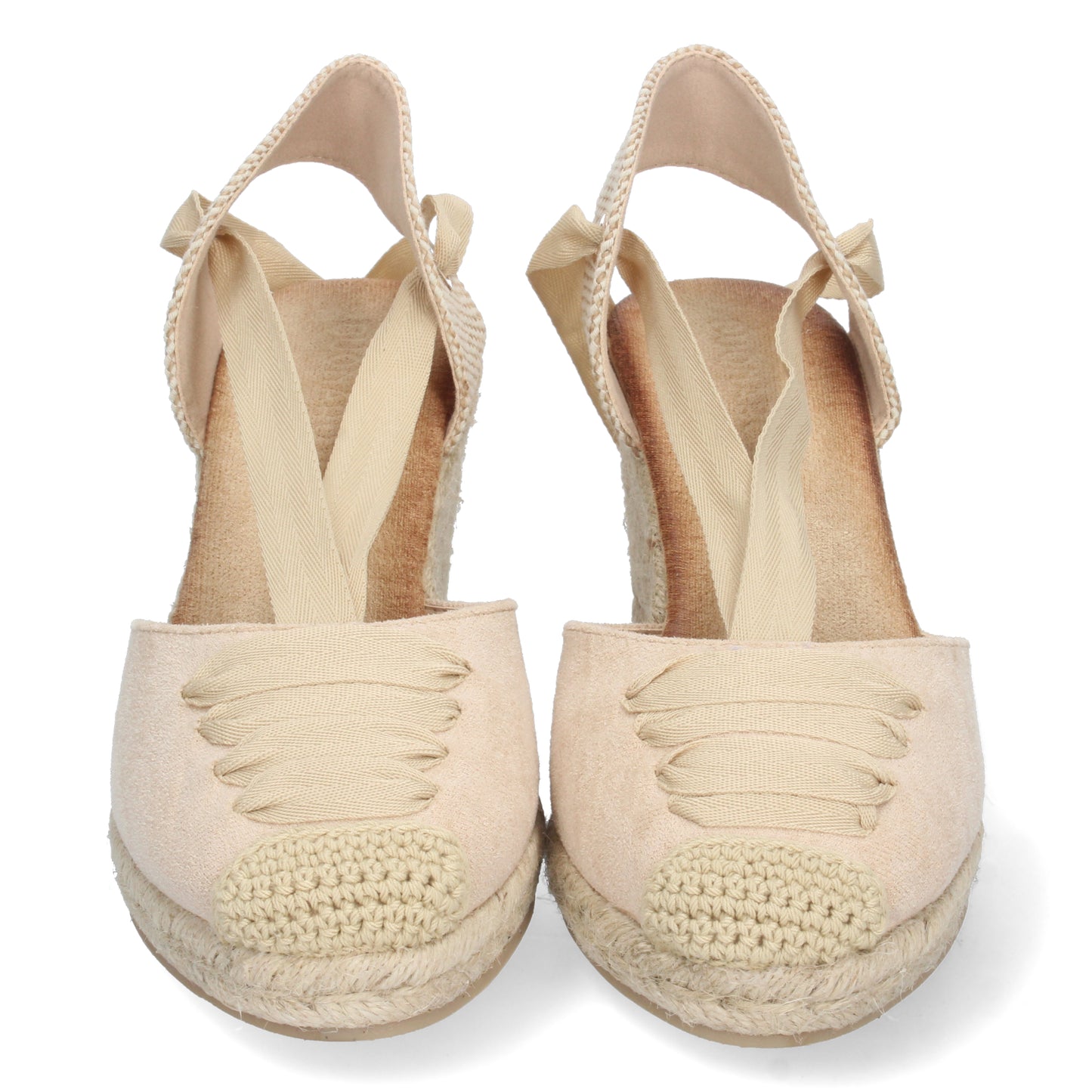 Sandalias beige con cuña para mujer, alpargatas con cuña para mujeres, de Let's Secrets, consigue tu mejor versión1A-1645-Beige