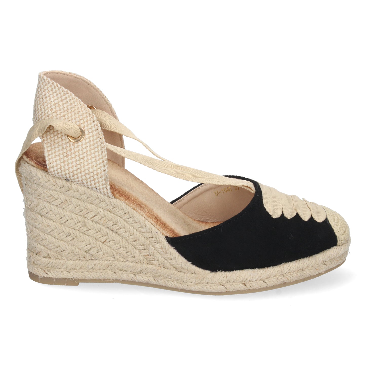 Sandalias con cuña, alpargatas con cuña, alpargatas negras, descubre los cupones de Let's Secrets1A-1645-Negro