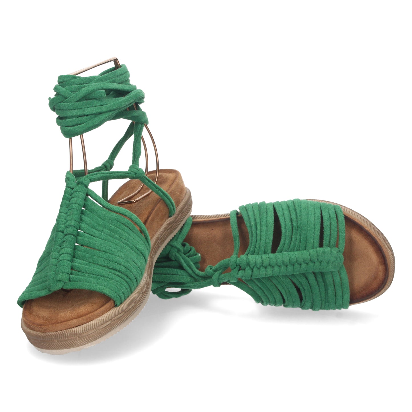 Sandalias tipo gladiador, sandalias planas, sandalias atadas planas, sandalias abiertas, alpargatas planas, esparteras planas sandalias tendencia verano 2023, descubre los cupones descuentos de Let’s Secrets AF-1666-Kaki